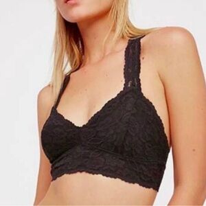 Intimately Free People Galloon Lace Racerback Bralette Women's‎ XS Black